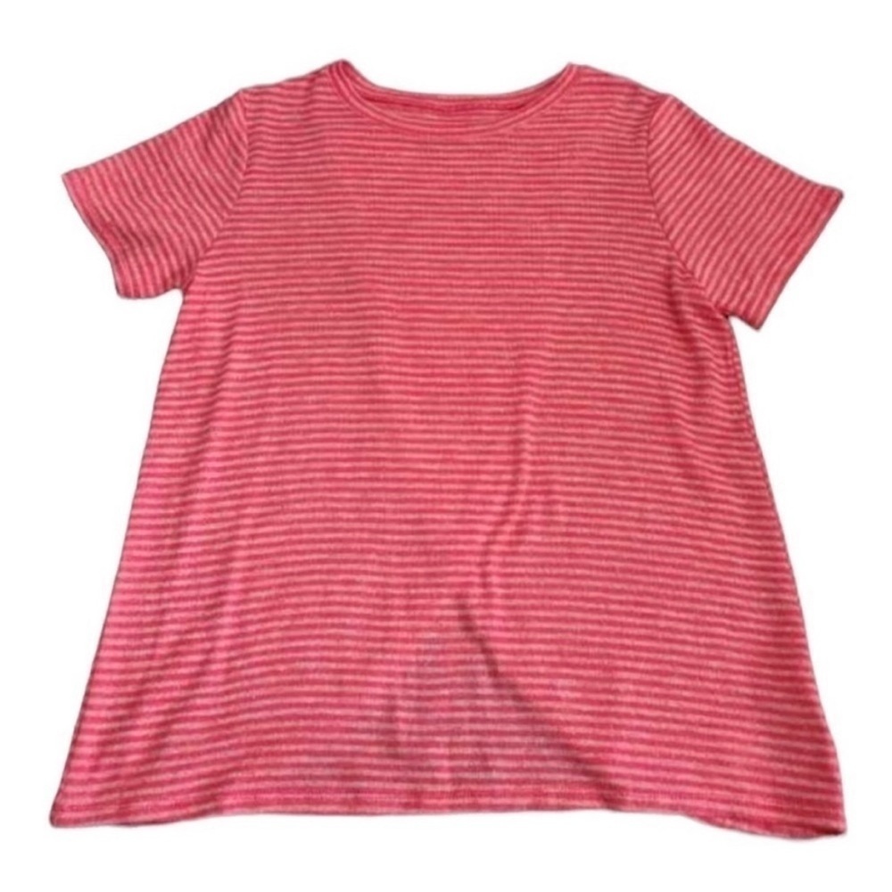 Zella Striped Spliced Back Short Sleeve Shirt Size M
